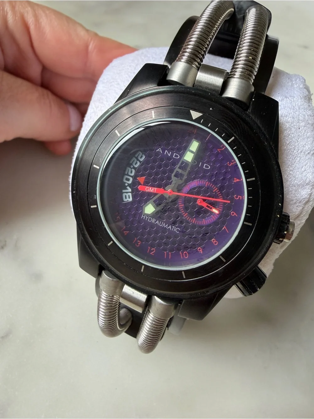 Android Hydraumatic Black and Purple Men's GMT Chronograph Watch